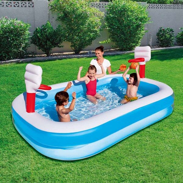 Blue Kiddie Pool Extra Thick Portable Pools for Kids, Sealive Inflatable  Bathtub Baby Rectangular Swimming Pool - Blow Up Kid Po